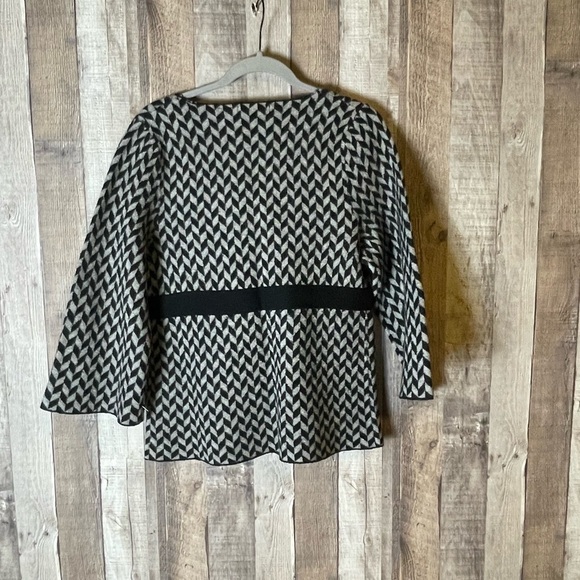 Heather B 100% Wool Sweater Jacket Velvet Tie Waist NWT - Picture 5 of 7